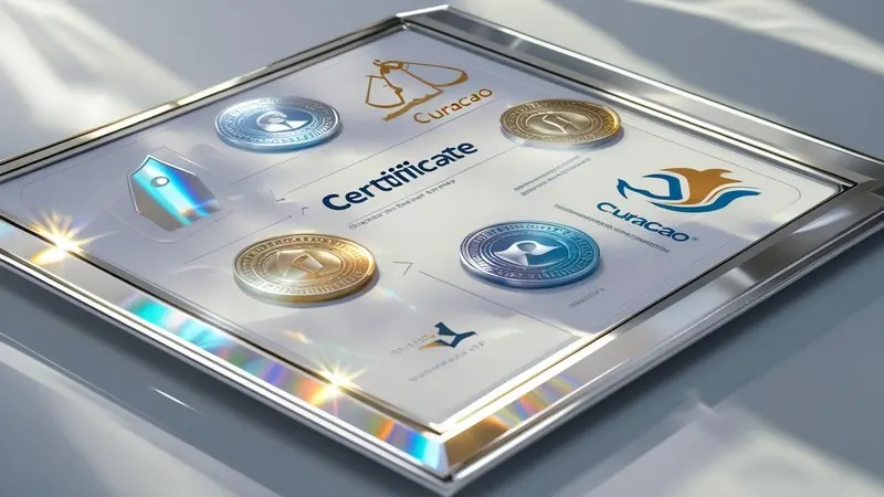 Official gambling license displayed on a digital screen with legal certification logos.